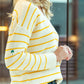 V-Neck Striped Sweater - Yellow.