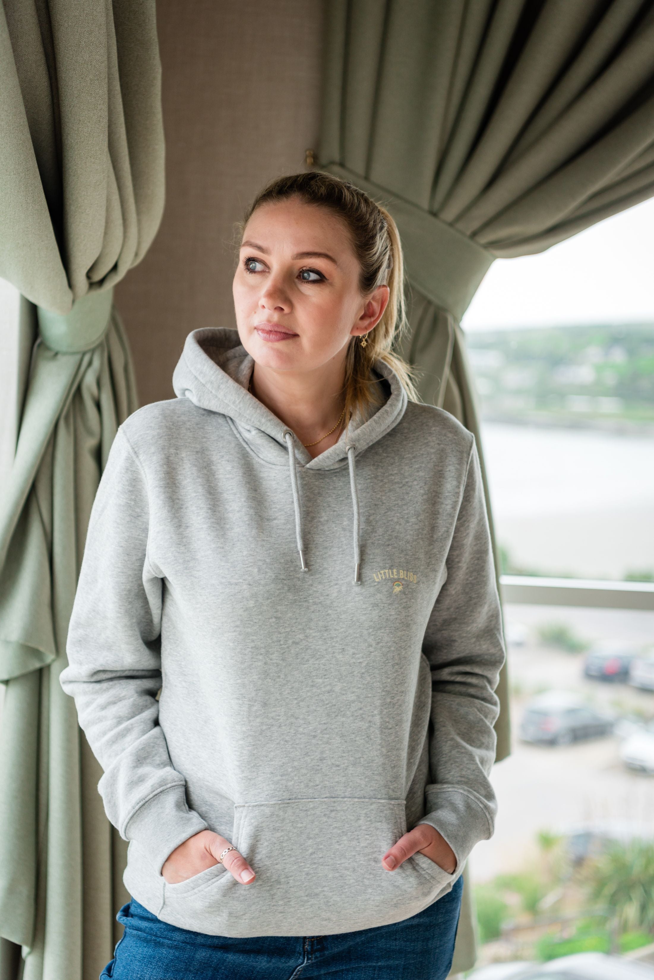 Grey marl hoodie clearance womens