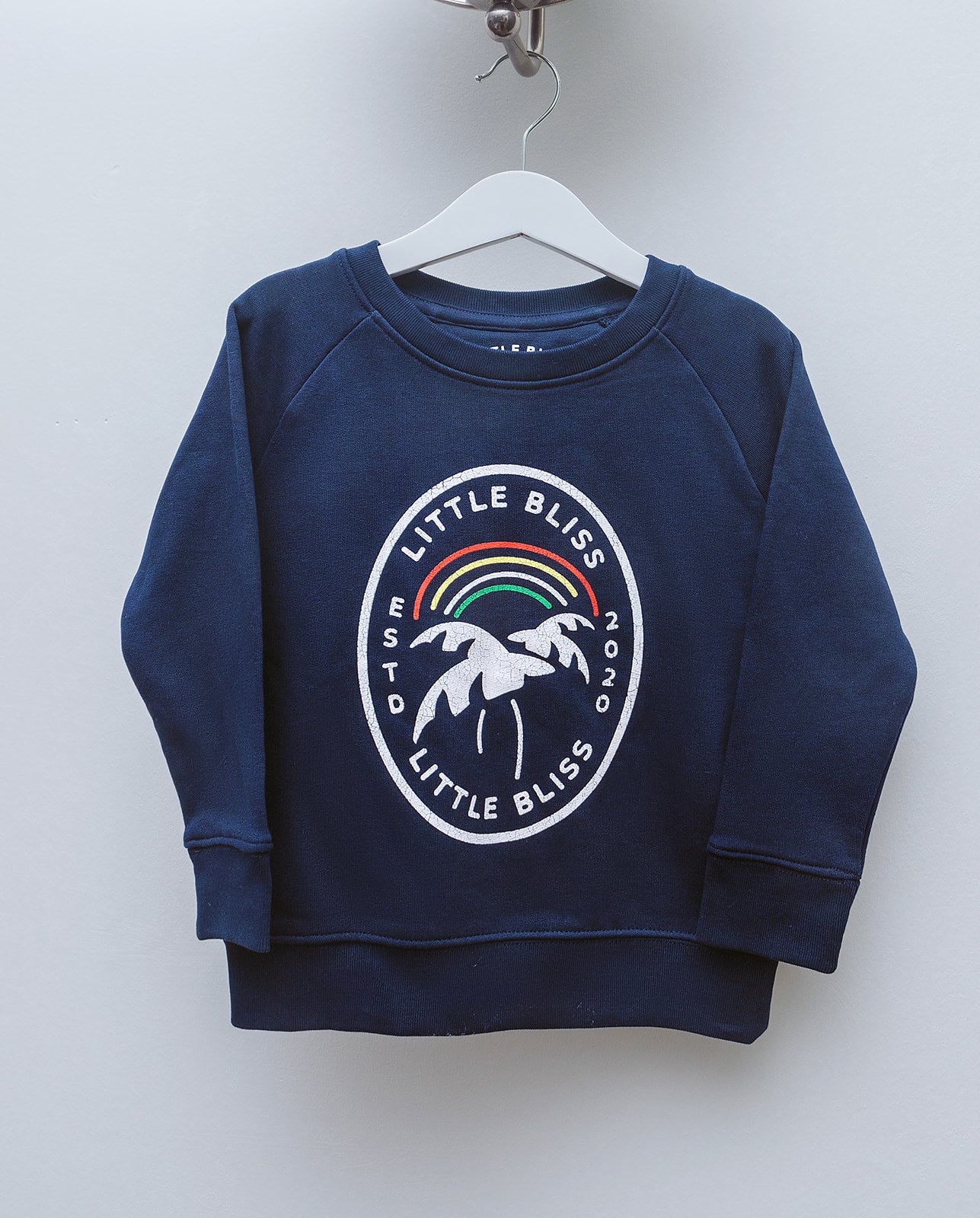 Little Bliss by Anna Daly's Kid's Varsity sweatshirt in navy