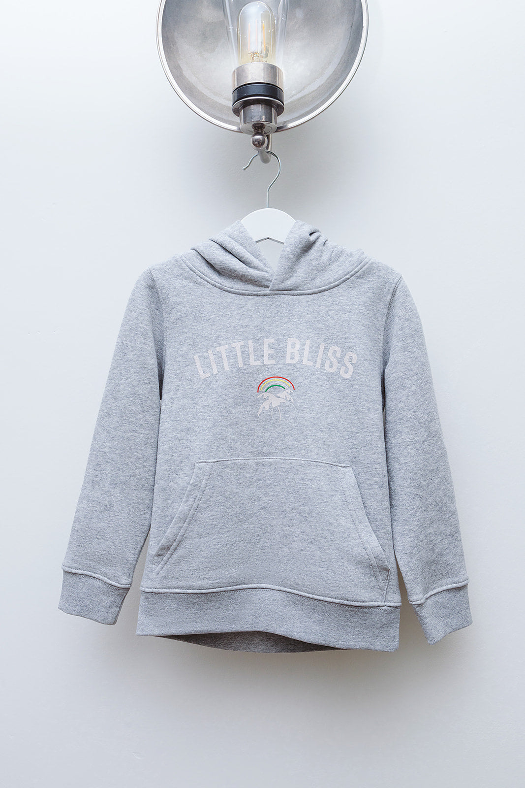Little Bliss by Anna Daly The Kids Happy Hoodie in Grey