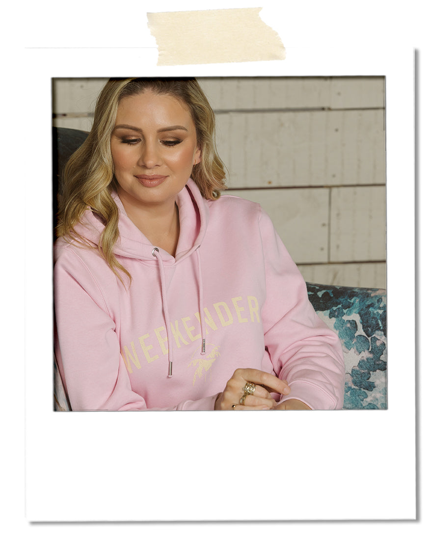 Polaroid pink outlet hoodie